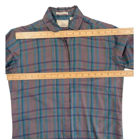 Jason Matthews Vintage Purple and Blue Plaid Button Shirt Women's Size 8 Indie - Picture 7 of 9